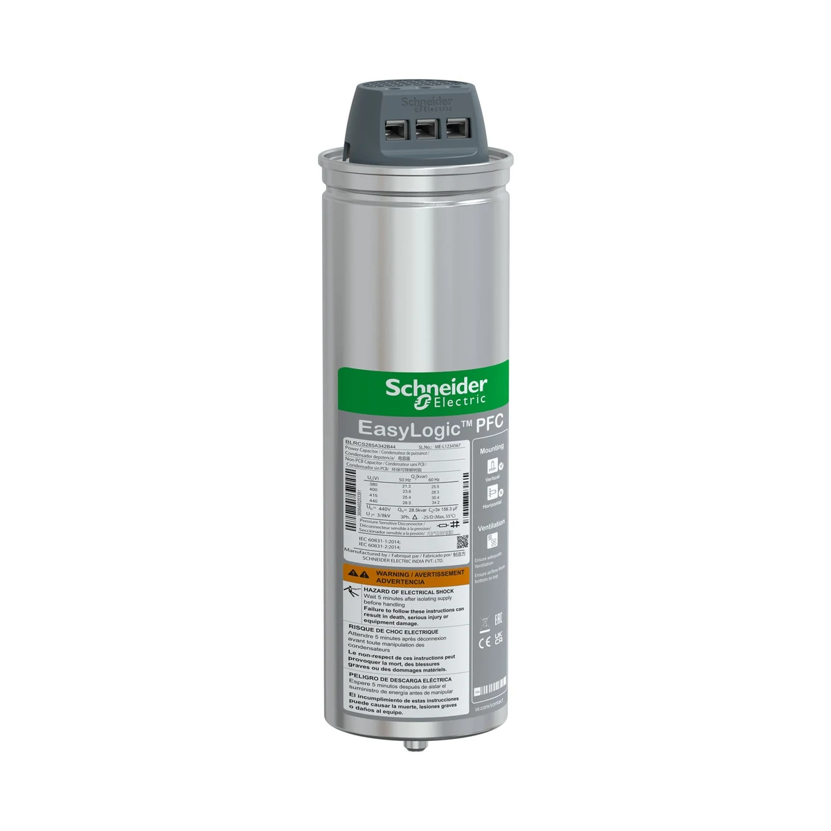 Schneider Electric BLRCS285A342B44 EasyCan Capacitor 440V 28.5KVar