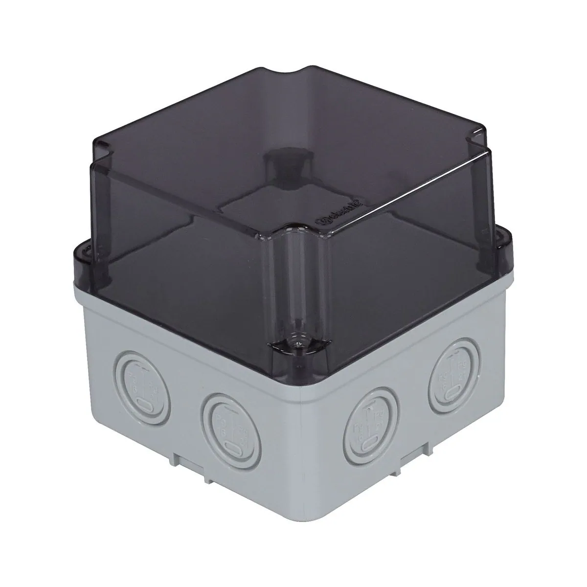 TP Elektrik 3310-223-0100 Junction Box 110x110x100 (8 Outlets) - Deep - Transparent - Screw-On Cover, IP 67