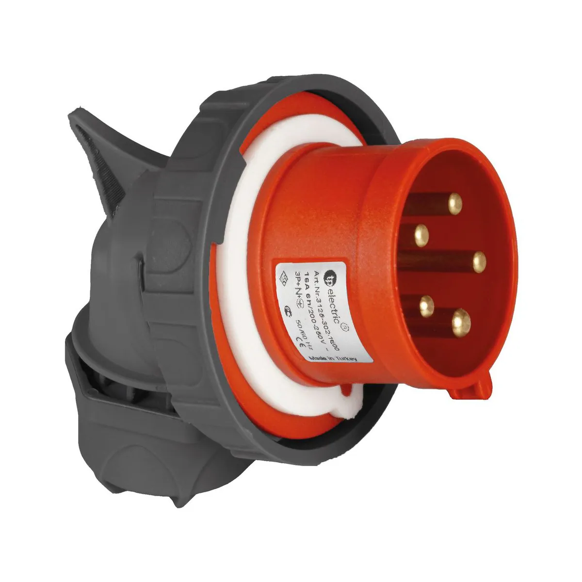 TP Elektrik 3008-302-1600 CEE 5x32A Angled Plug, IP 67, 6h
