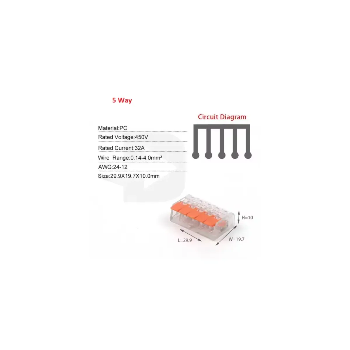 Isıso IPCT-415 Junction Terminal Block, 5-Pole