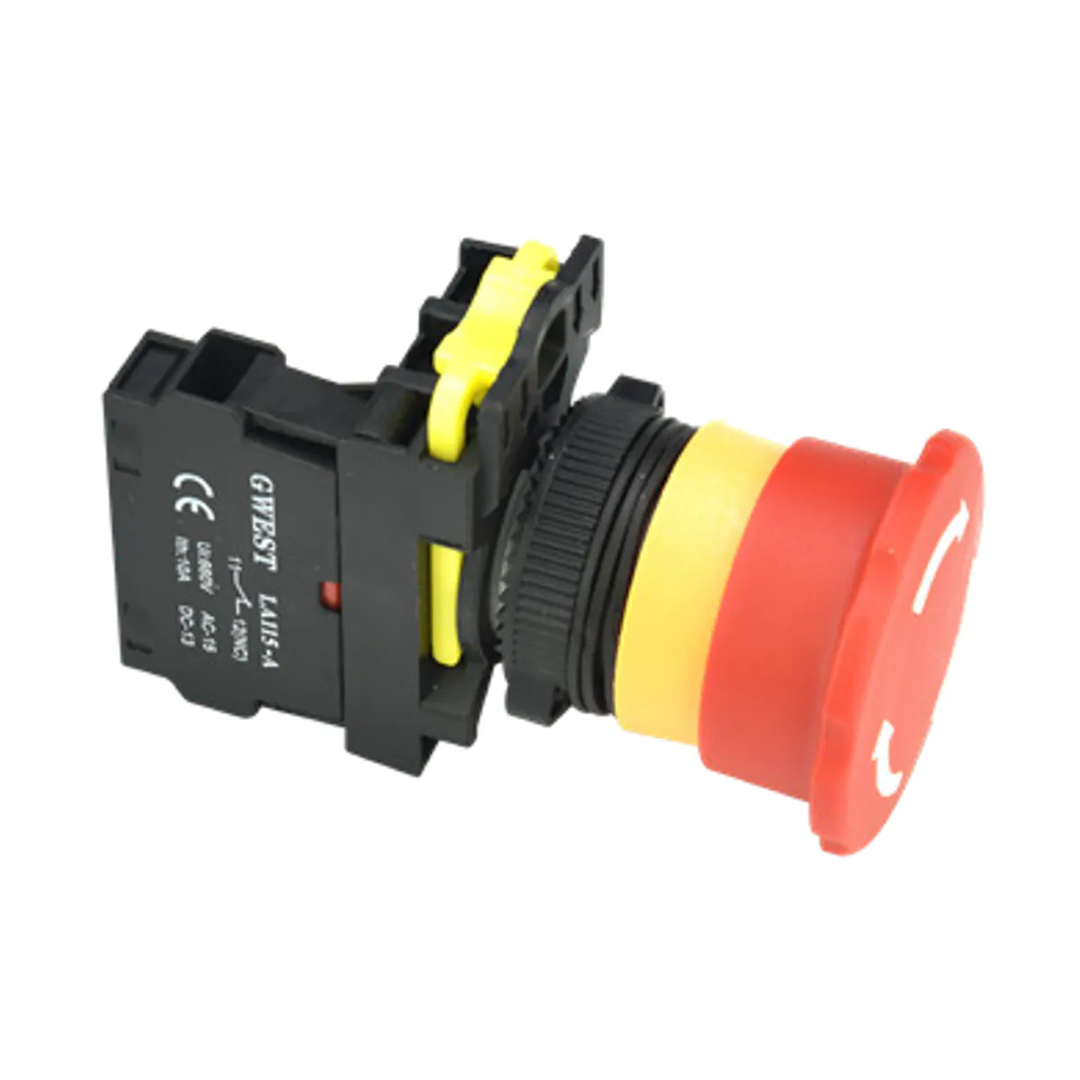 Gwest A5 - 01ZS 40mm Maintained Mushroom Push Button — Red, 1NC