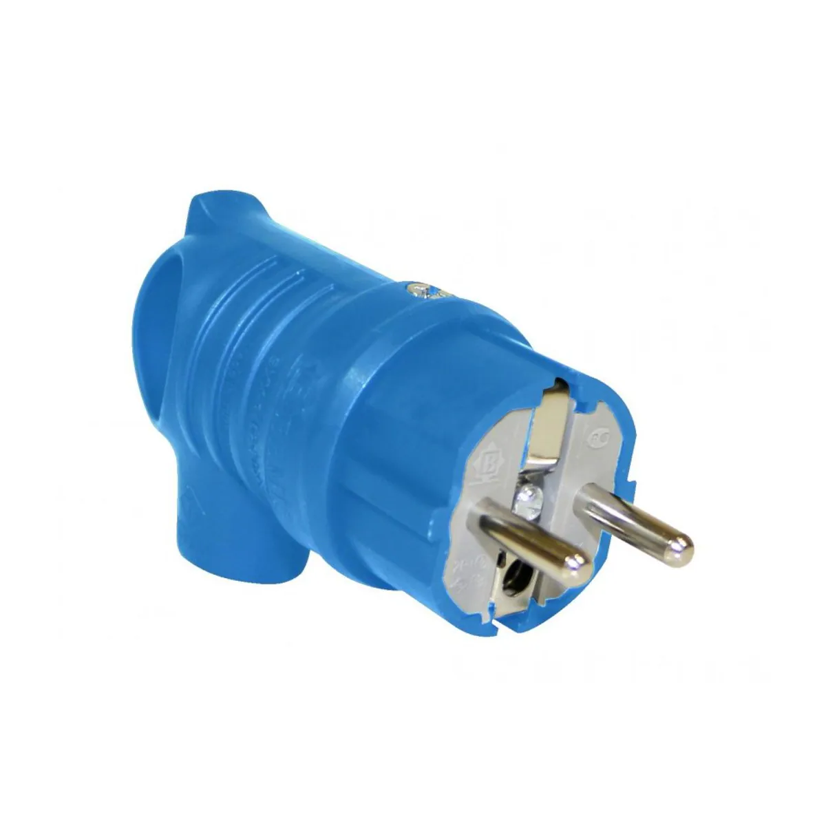 Bemis BV2-1402-2041 Rubber UPS Angled Plug with Handle (Blue) 16 A 2P+E IP44