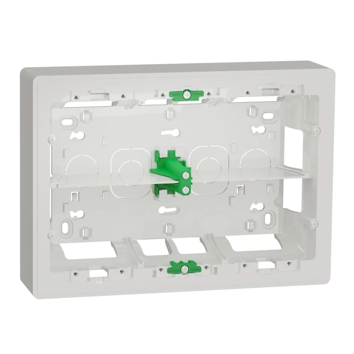 Schneider Electric NU821820 2-sıra x 8-modül Sıva-üstü Montaj Kasası, Beyaz Antibakteriyel