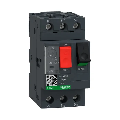 Schneider Electric GV2ME02 TeSys GV2 Motor Devre Kesici Termik Many. 0.16-0.25A — üretici katalog görseli