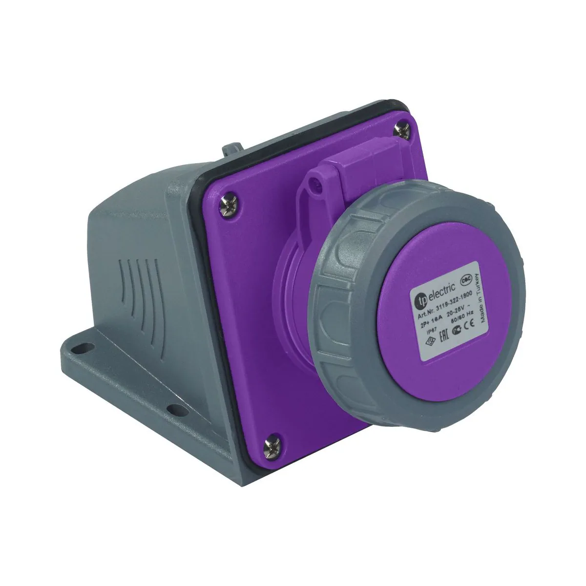 TP Elektrik 3125-307-1800 CEE 3x32A Wall Socket (83x90), IP 67, 6h