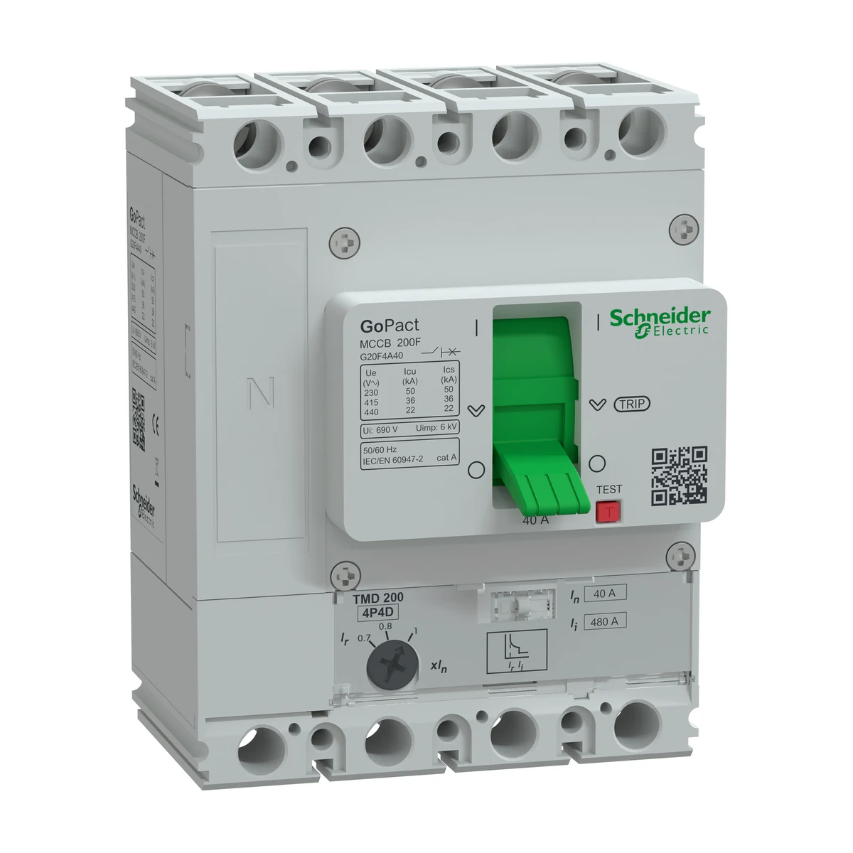 Schneider Electric G20F4A40 GOMCCB 200F 4P4D 40A Ayarlanabilir — üretici ürün görseli