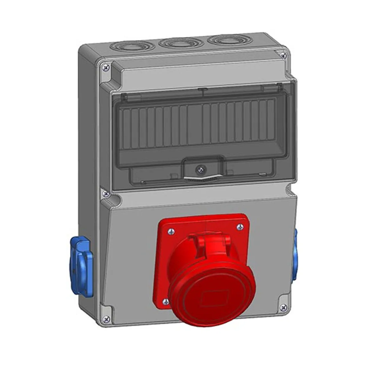 Mete Enerji 70035050B010 1 adet 5x63A IP44 Eğik Makine Prizi Önde + 2 adet 1x16A IP44 Pano Prizi Önde