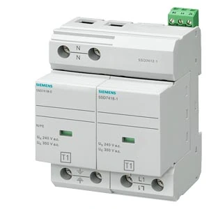 Siemens 5SD7412-1 Parafudr 2 kutuplu TT ve TN-S sistemleri için, enversör kontaklı