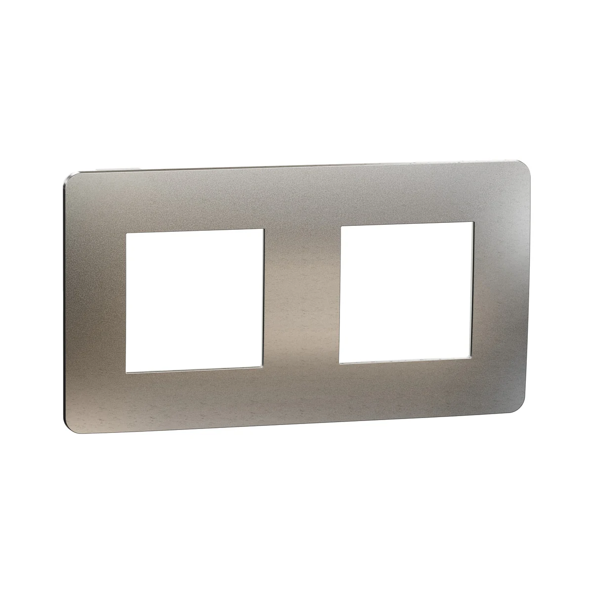 Schneider Electric NU280455M Yeni Unica, Studio Metal 2-Gang Frame, White Aluminum/White