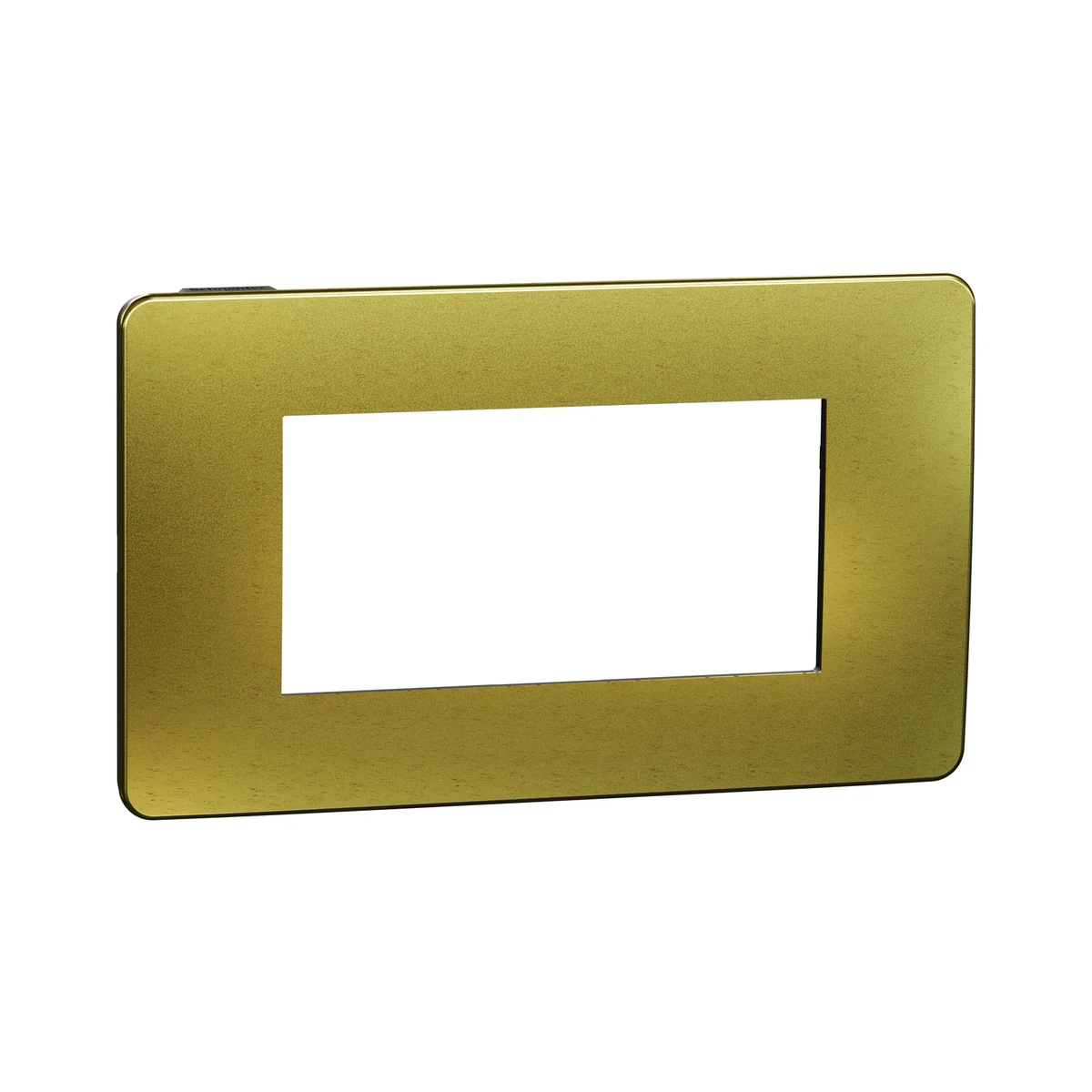 Schneider Electric NU270462M Yeni Unica, Studio Metal 4-Module Frame, Gold/Anthracite