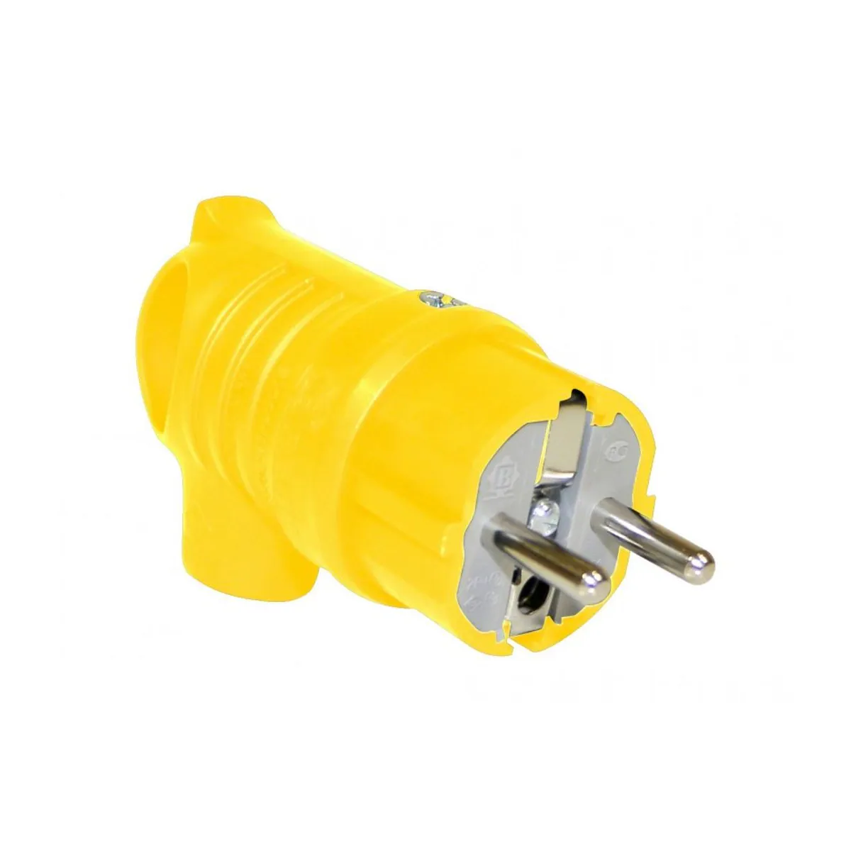 Bemis BV3-1402-2041 Rubber UPS Angled Plug with Handle (Yellow) 16 A 2P+E IP44