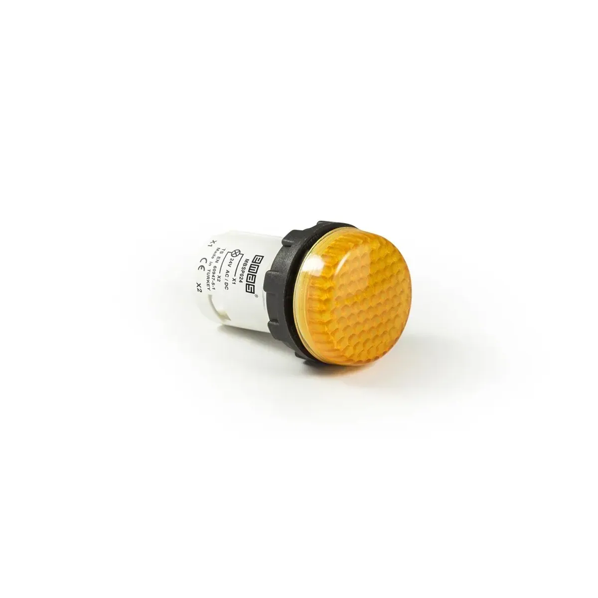Emas MB Series Plastic LED Honeycomb Glass Monoblock Round 24V AC/DC Yellow 22mm Pilot Light IP50