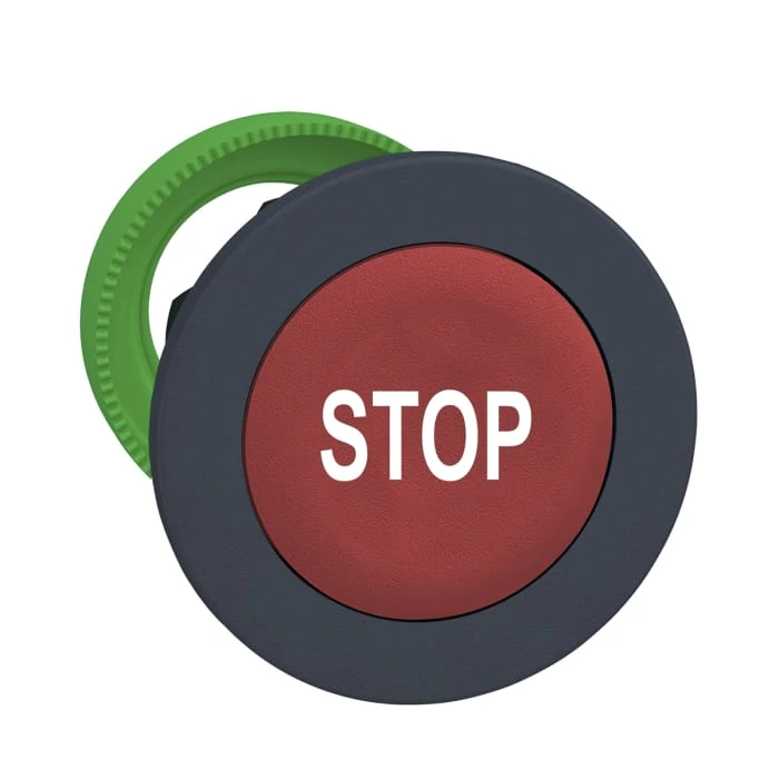 Schneider Electric ZB5FA434 Kırmızı üzerine beyaz "STOP" yazılı kafa