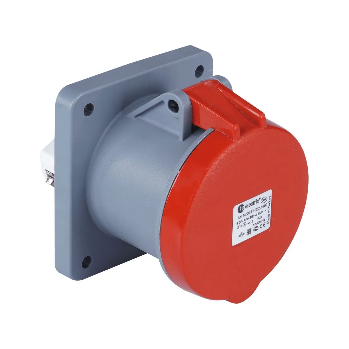 TP Elektrik 3131-322-1600 CEE 4x63A Machine Socket (Straight) (100x107), IP 44, 6h