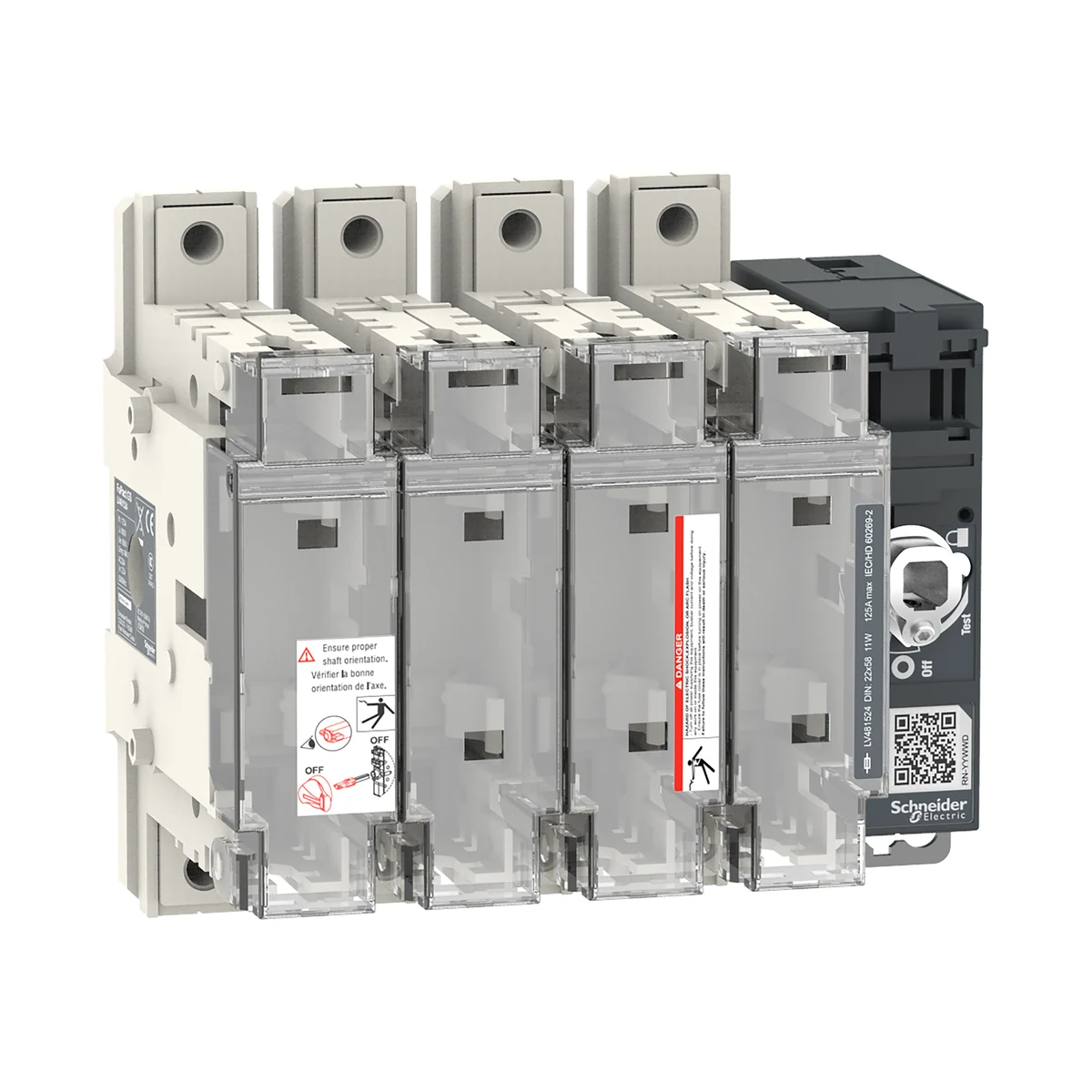 Schneider Electric LV481524 FuPact GS Load Break Switch 4P 125A 22x58mm