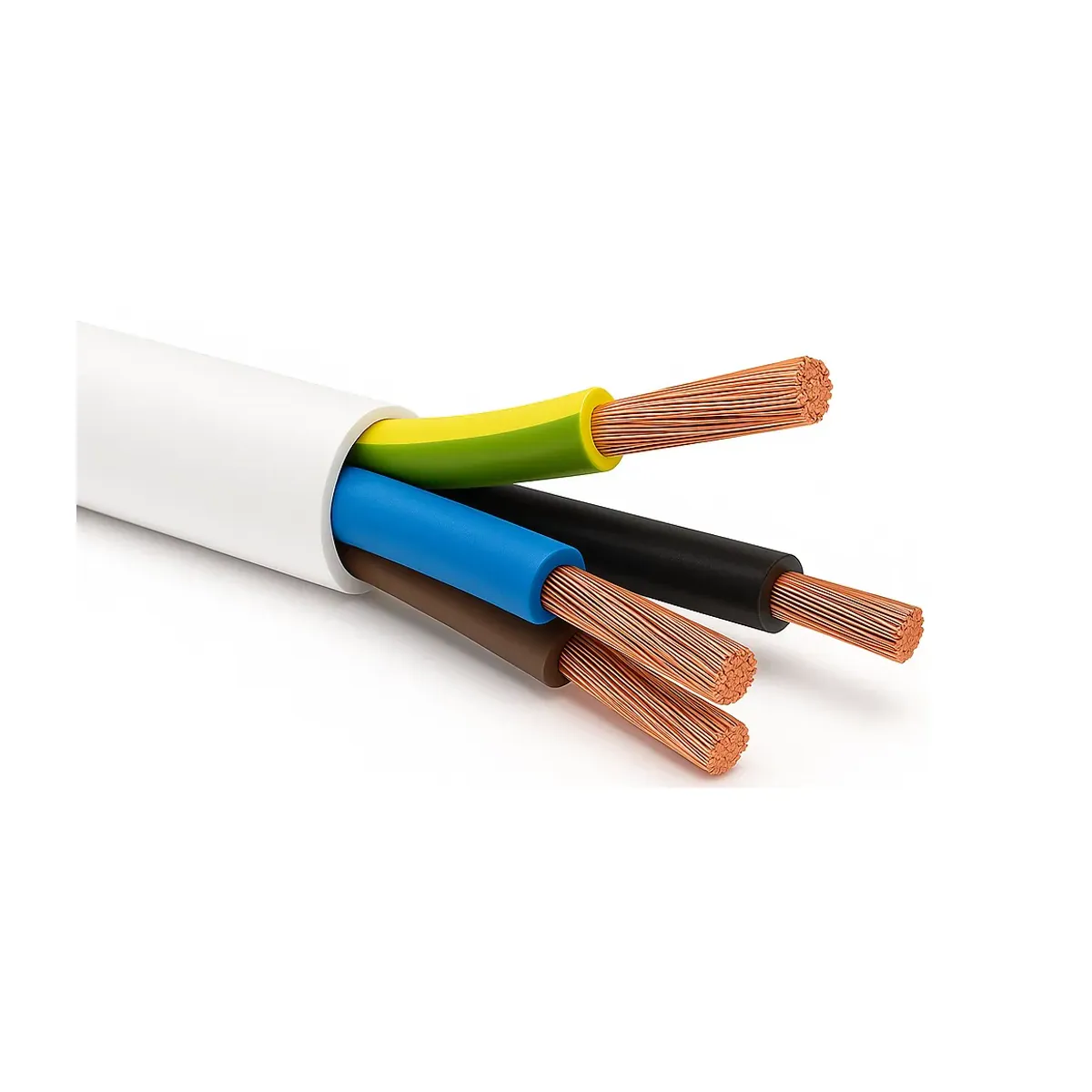 Öznur TTR 4x0.75 mm2 H05VV-F White Cable