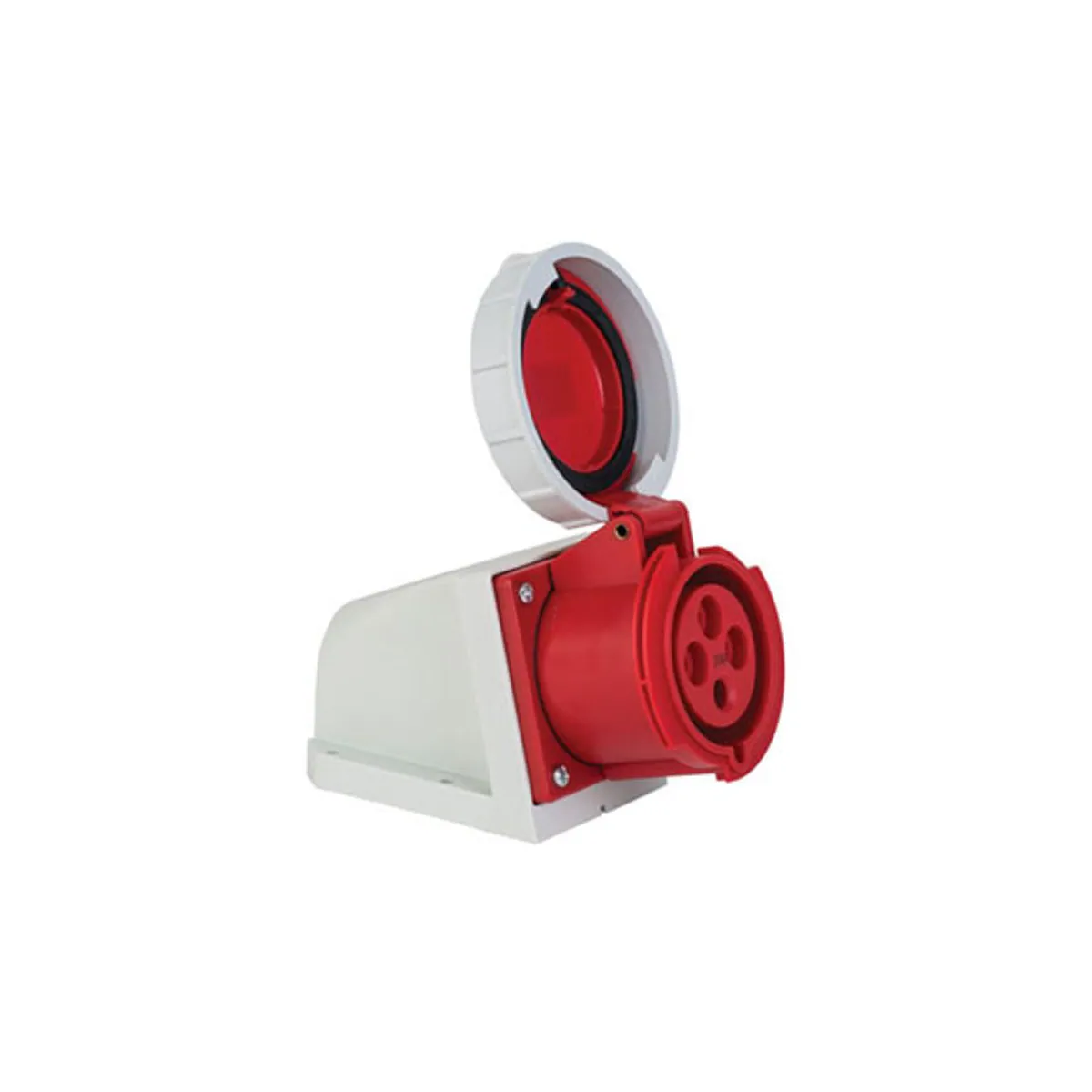 PCE 406615V 4x32A Wall Socket Angled Housing IP67 Screw-Type