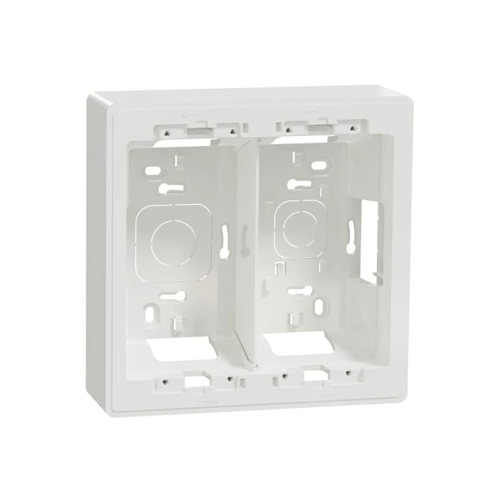 Schneider Electric NU822418 2-Column x 4-Module Surface-Mount Box, White