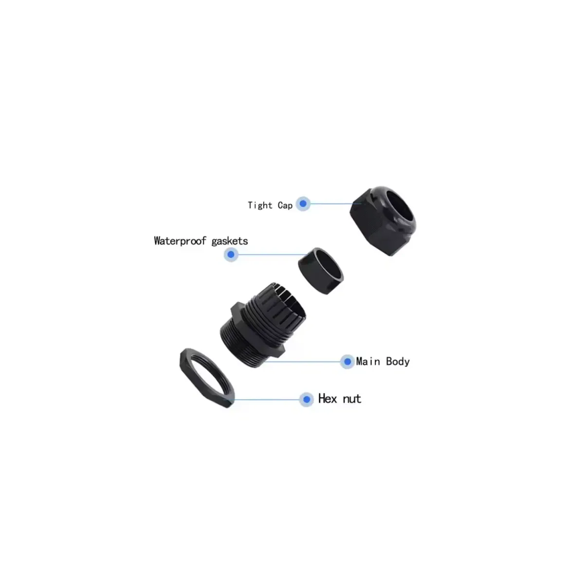 Isıso IPG-13.5S Polyamide Cable Gland, PG 13.5, Black