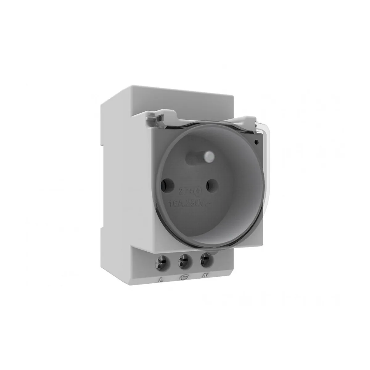 Bemis BR1-1402-2714 Plastic Rail Socket (French - with LED) 16 A 2P+E IP20