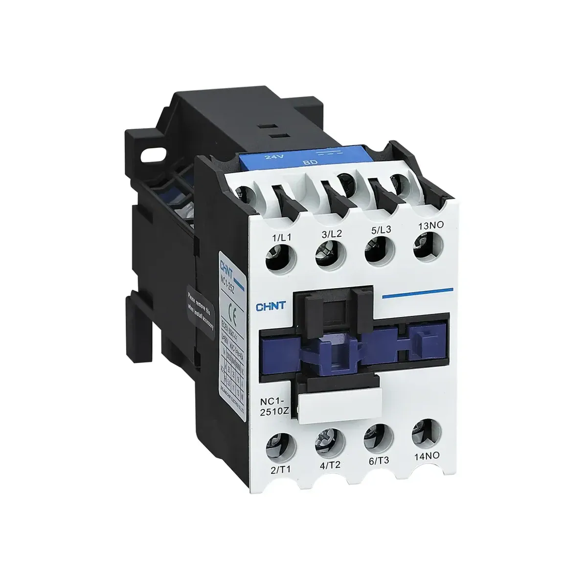 Chint NC1 Serisi 3 Kutup 25A 24V DC 1NO Yardımcı Kontaklı Kontaktör NC1-2510Z