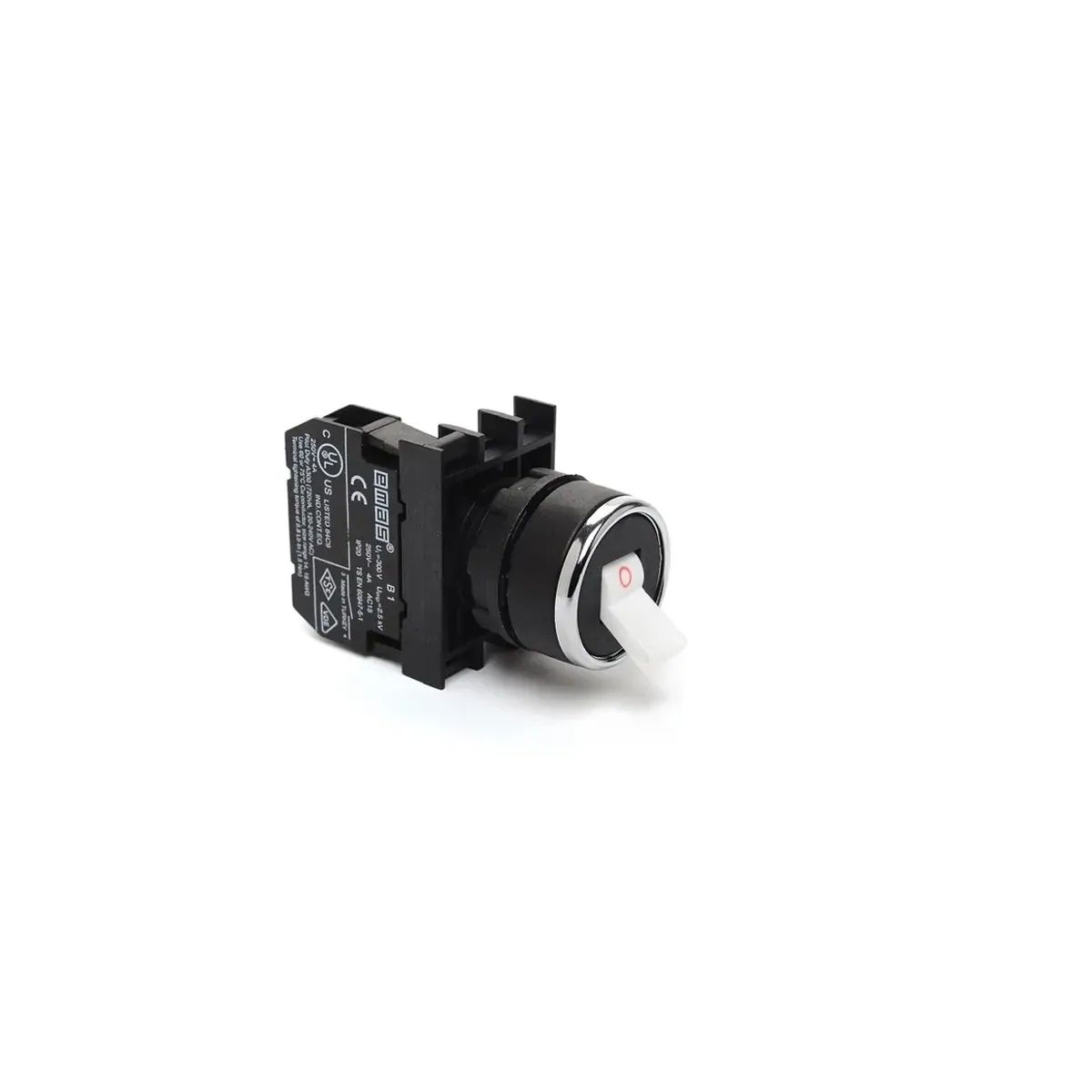 Emas B Series Plastic Latching Type Push Button 1NO Black 22mm IP50