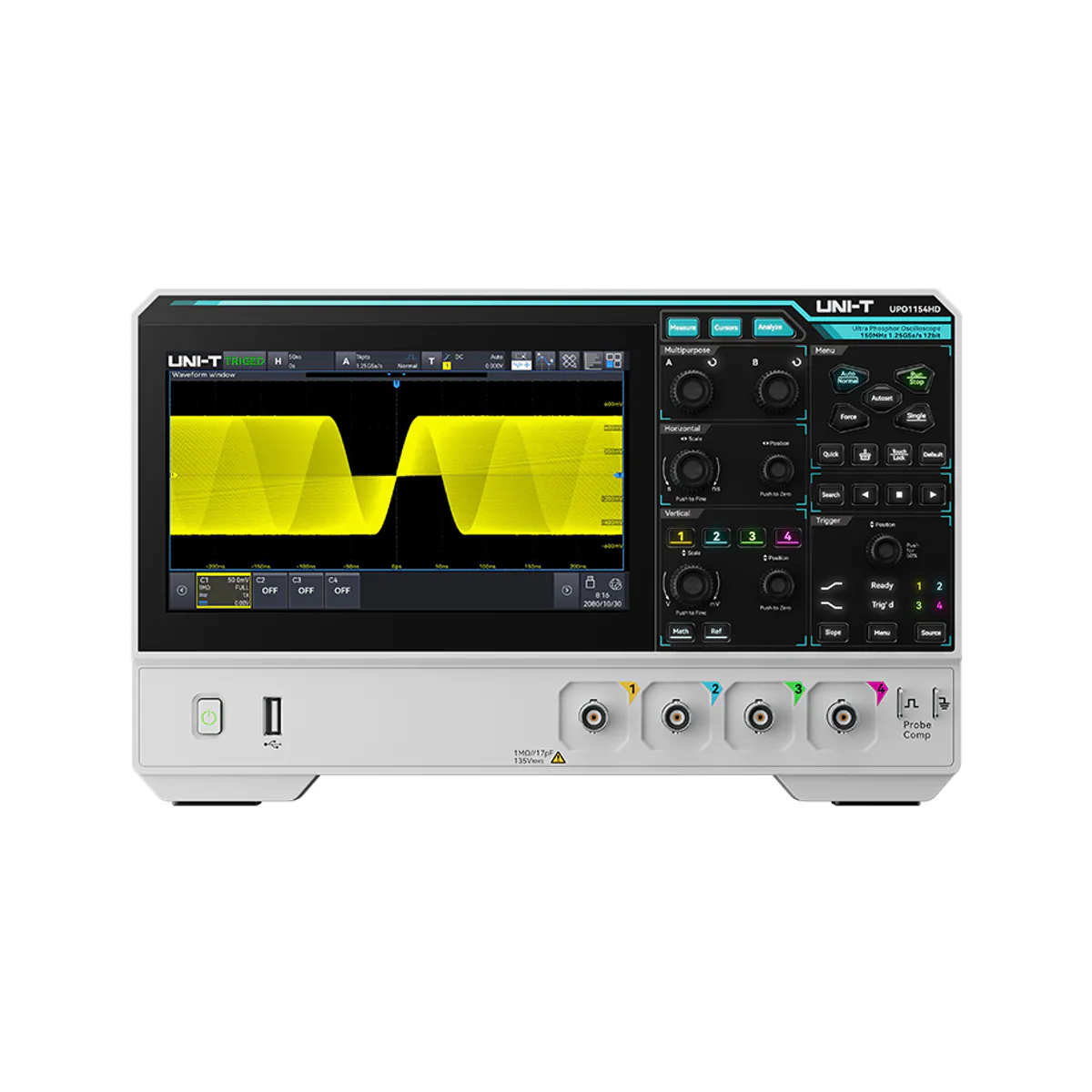 Unit UPO1154HD 150MHz 4-Channel 12-Bit High-Resolution Bench Oscilloscope
