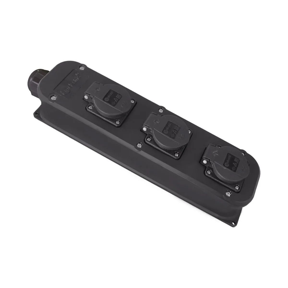 TP Elektrik 3101-630-0300 1x16A Polyamide - Triple Group Socket, IP 44, Black