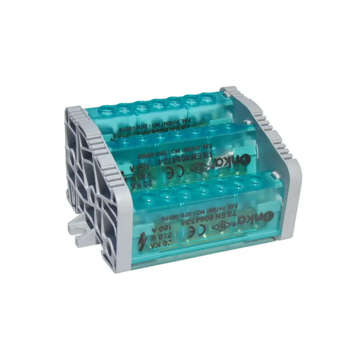 Onka 10 Delikli 3 Kutuplu Kapaklı Dağıtıcı Ünite 160A 12X7mm