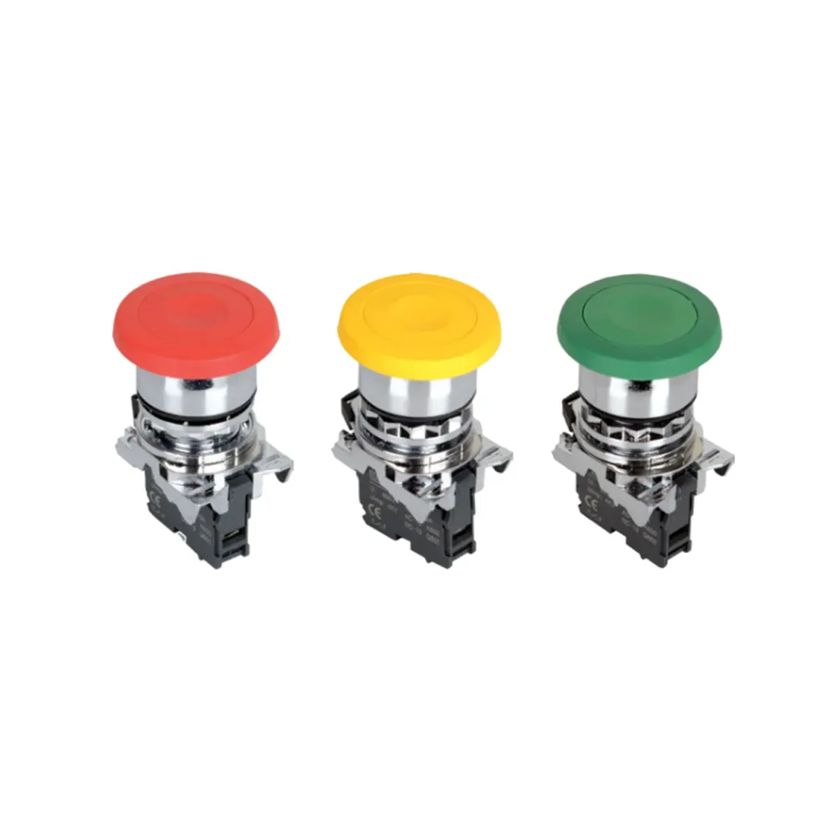Isıso ISM-BC21 Mushroom Head Push Button, Black, 1 NO, Metal Series
