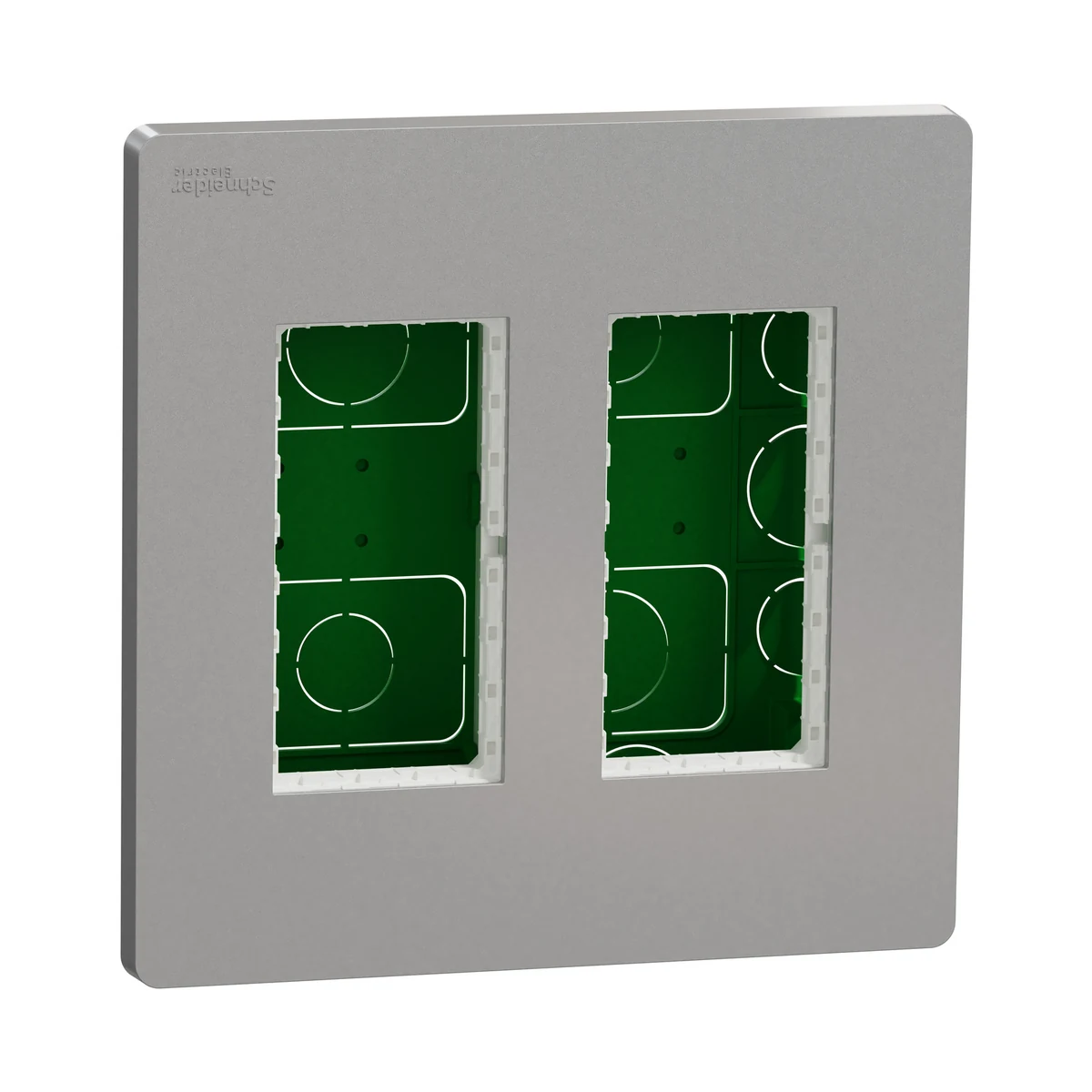 Schneider Electric NU172430 2-kolon x 4-modül Çalışma İstasyonu Sıva-altı, Alüminyum — üretici ürün görseli