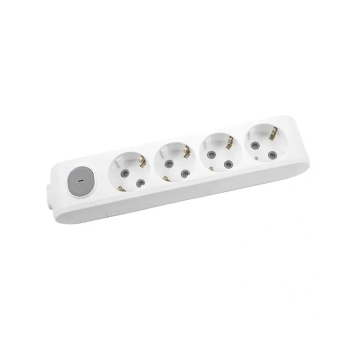 Viko White 4-Way Switched Grounded Socket without Cable, Child-Protected.