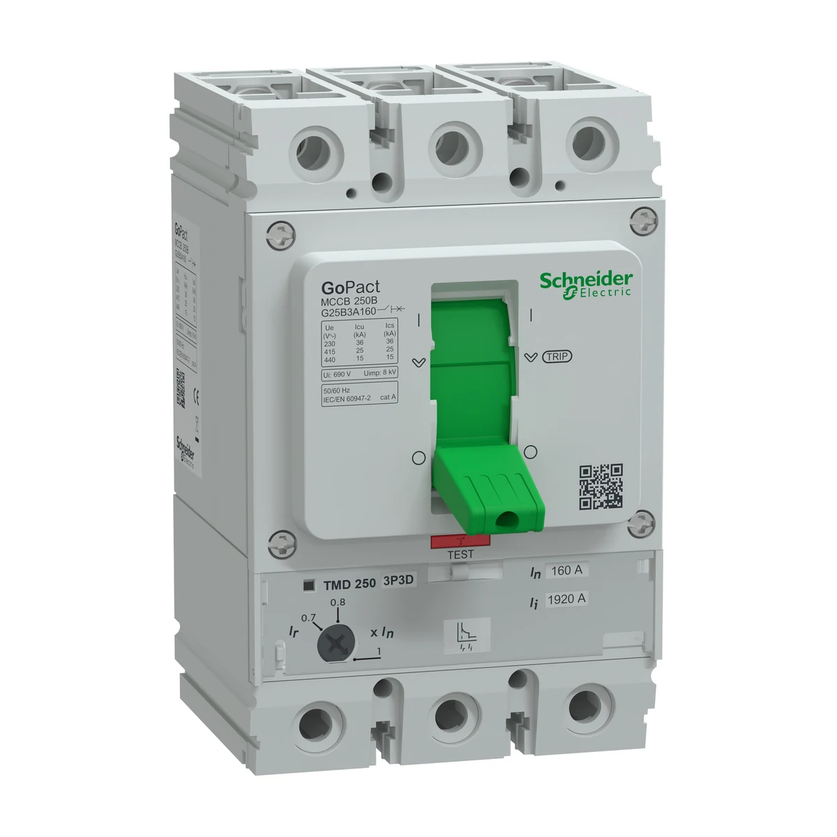 Schneider Electric G25B3A160 GOMCCB 250B 3P3D 160A Ayarlanabilir — üretici ürün görseli
