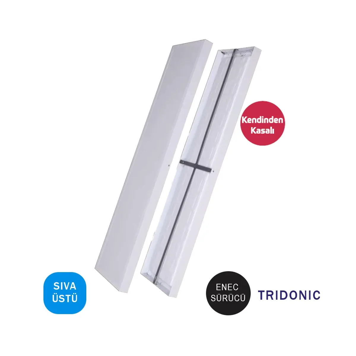 40W Surface-Mounted 30x120 Rectangular 4000 K with ENEC Driver - TSE Lumia-S Series Backlight LED Panel Luminaire