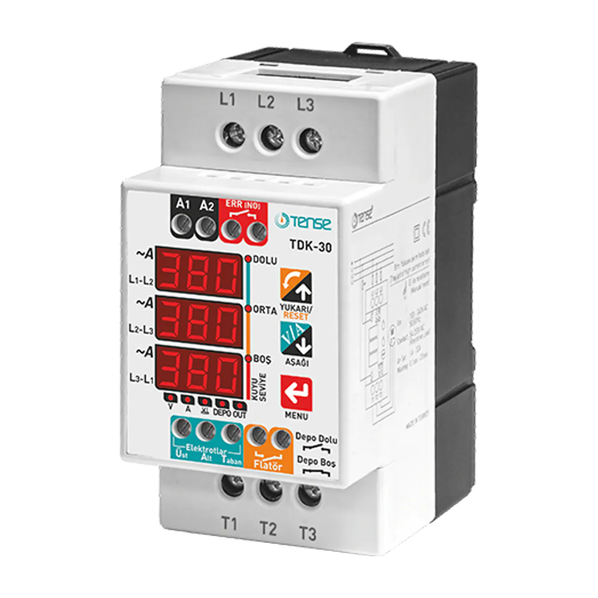 Tense TDK-30 Three-Phase Submersible Pump Control Relay, DIN box