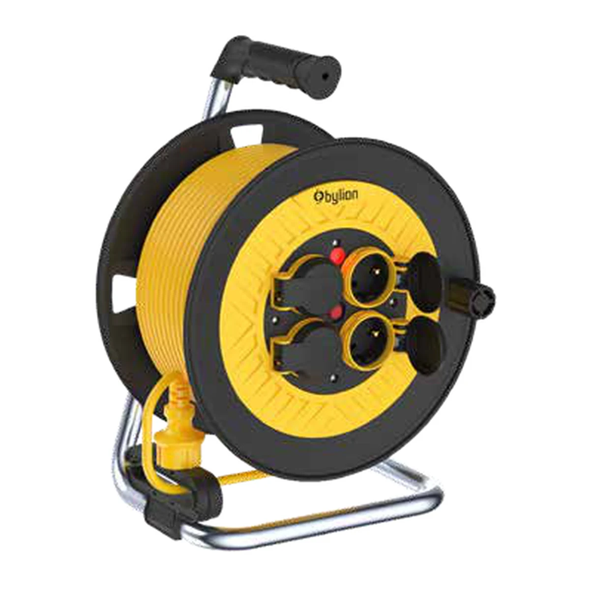 Bylion 102-004-3225 PMP-25315-F Cable Reel 25 m 3G1.5 Type F (Schuko) IP44 Yellow