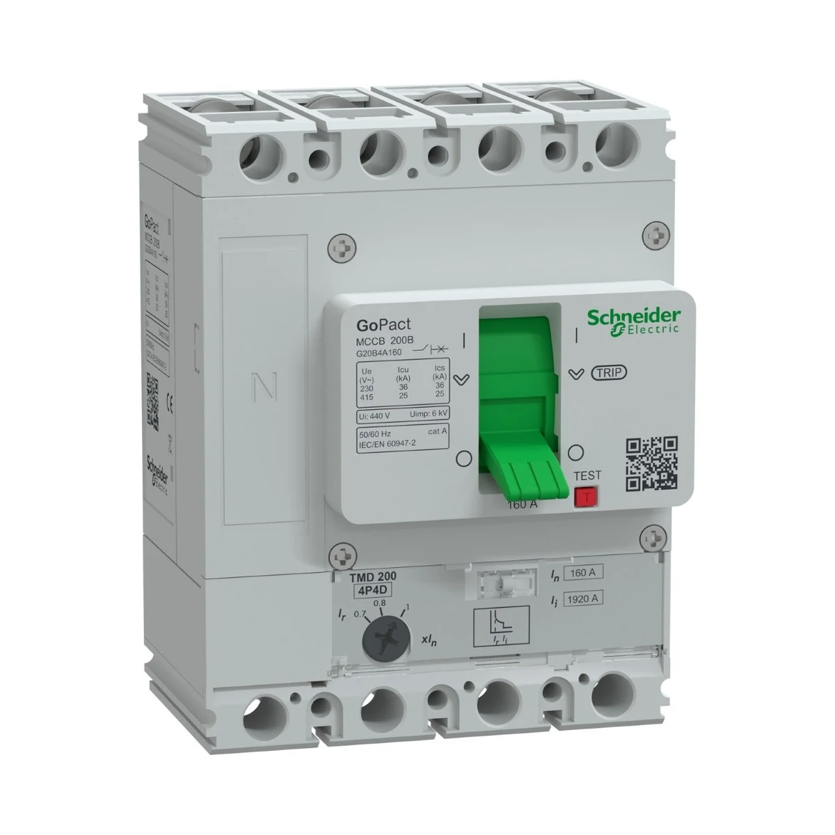 Schneider Electric G20B4A160 GOMCCB 200B 4P4D 160A Ayarlanabilir — temsili üretici aile görseli