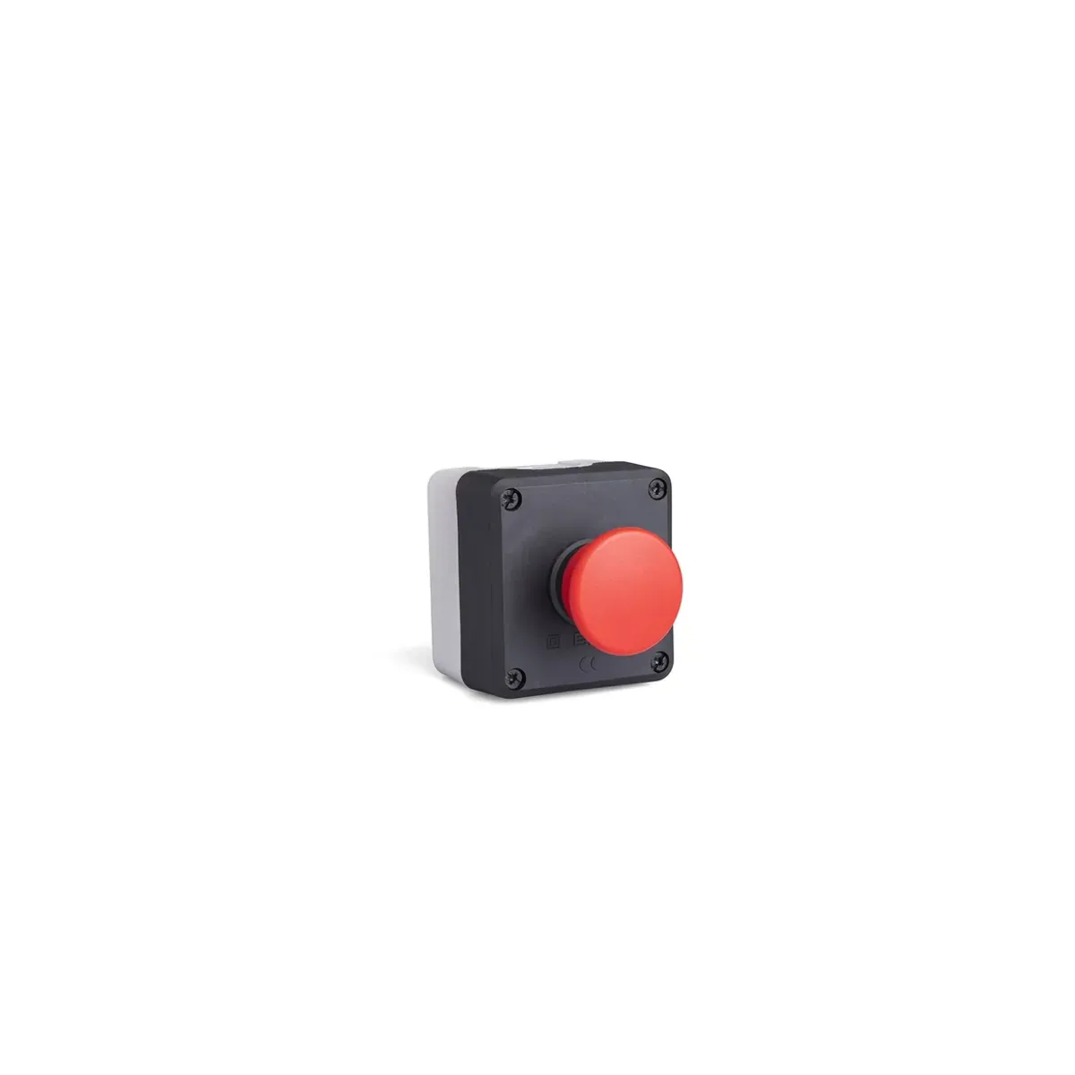 Emas P Series Plastic Mushroom-Type Red Button BDMK + C3BK (NO) + C4BK (NC) Black-Gray 40mm Control Box P1C304MK