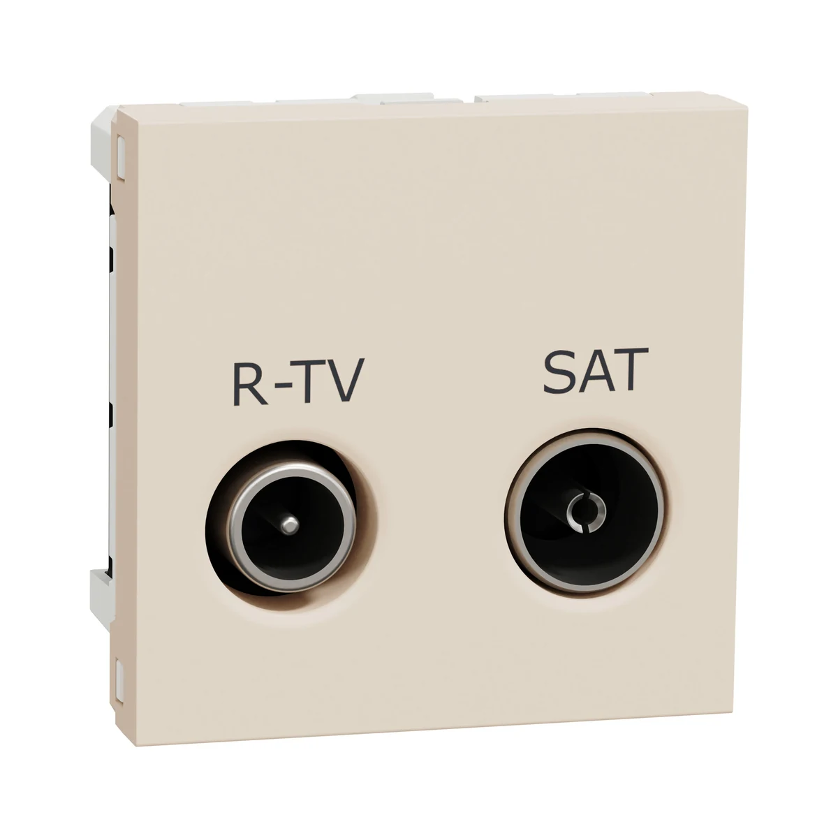 Schneider Electric NU345430 Yeni Unica, R-TV/SAT Independent Socket 2 module, Aluminum