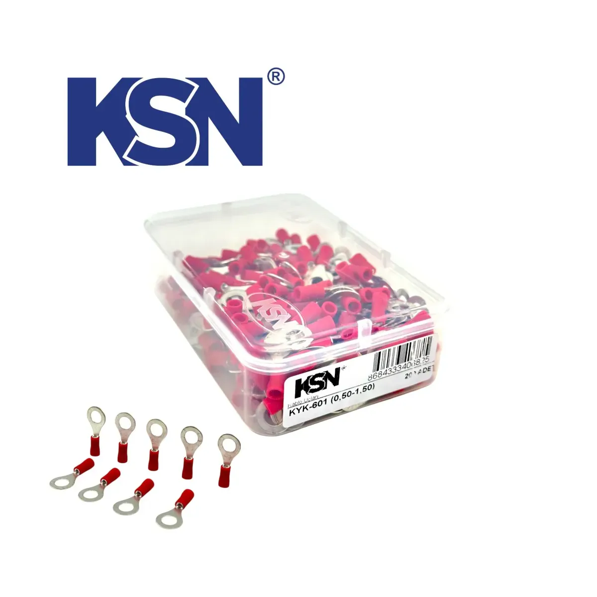 KSN KYK-401 Ring Insulated Terminal M4 0.5-1.5 mm2 Red
