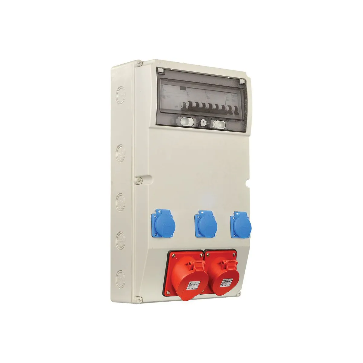 TP Elektrik 3379-300-5700 300x540 Combination Box with Mounted Socket, with 5x16A, 5x32A and 1x16A Sockets, Fused, RCD-Protected, Pre-Wired, IP 66