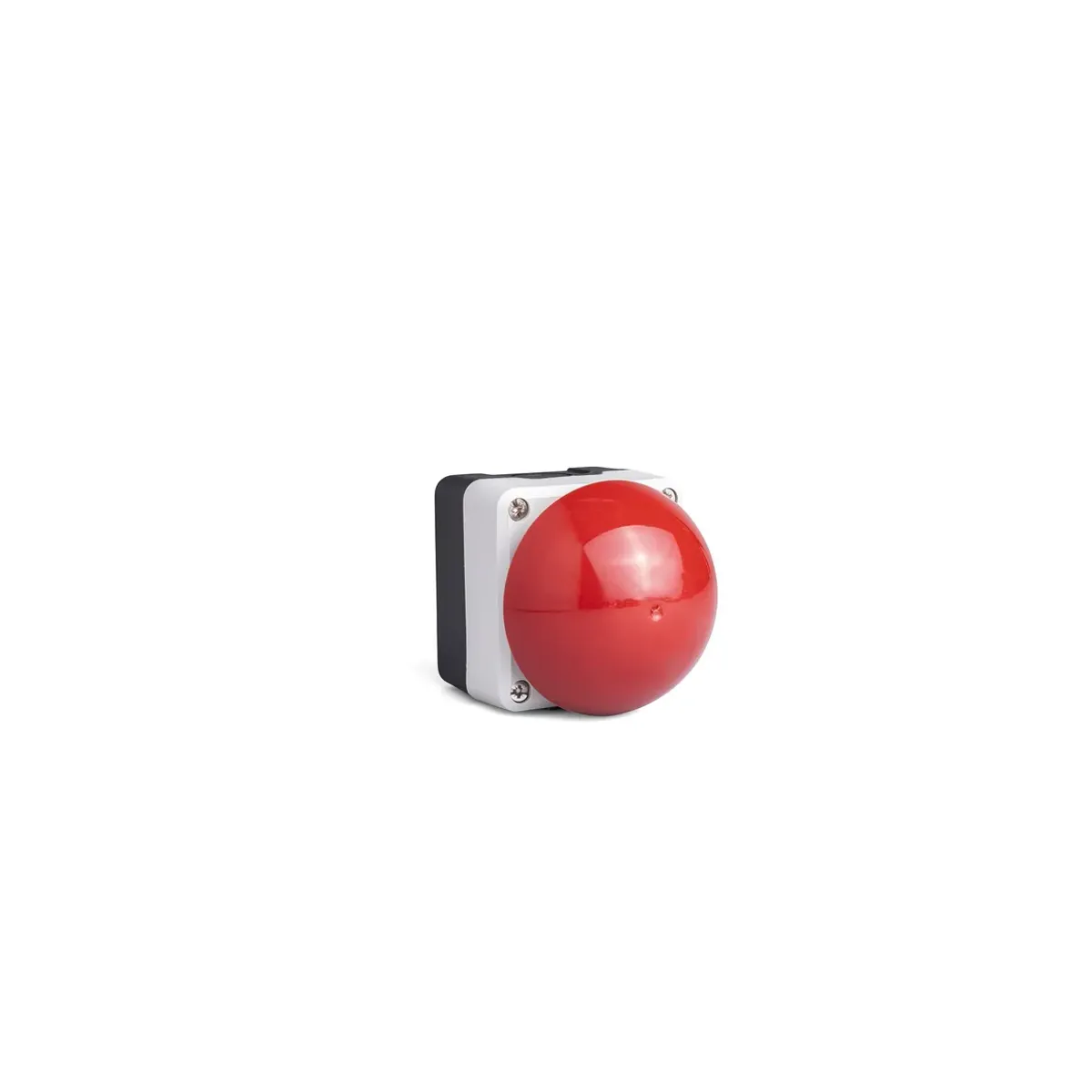 Emas P Series Plastic 1-Hole Red Button CPDM72K+C3CK (NO) Gray-Black 72mm Control Box P1C300M72