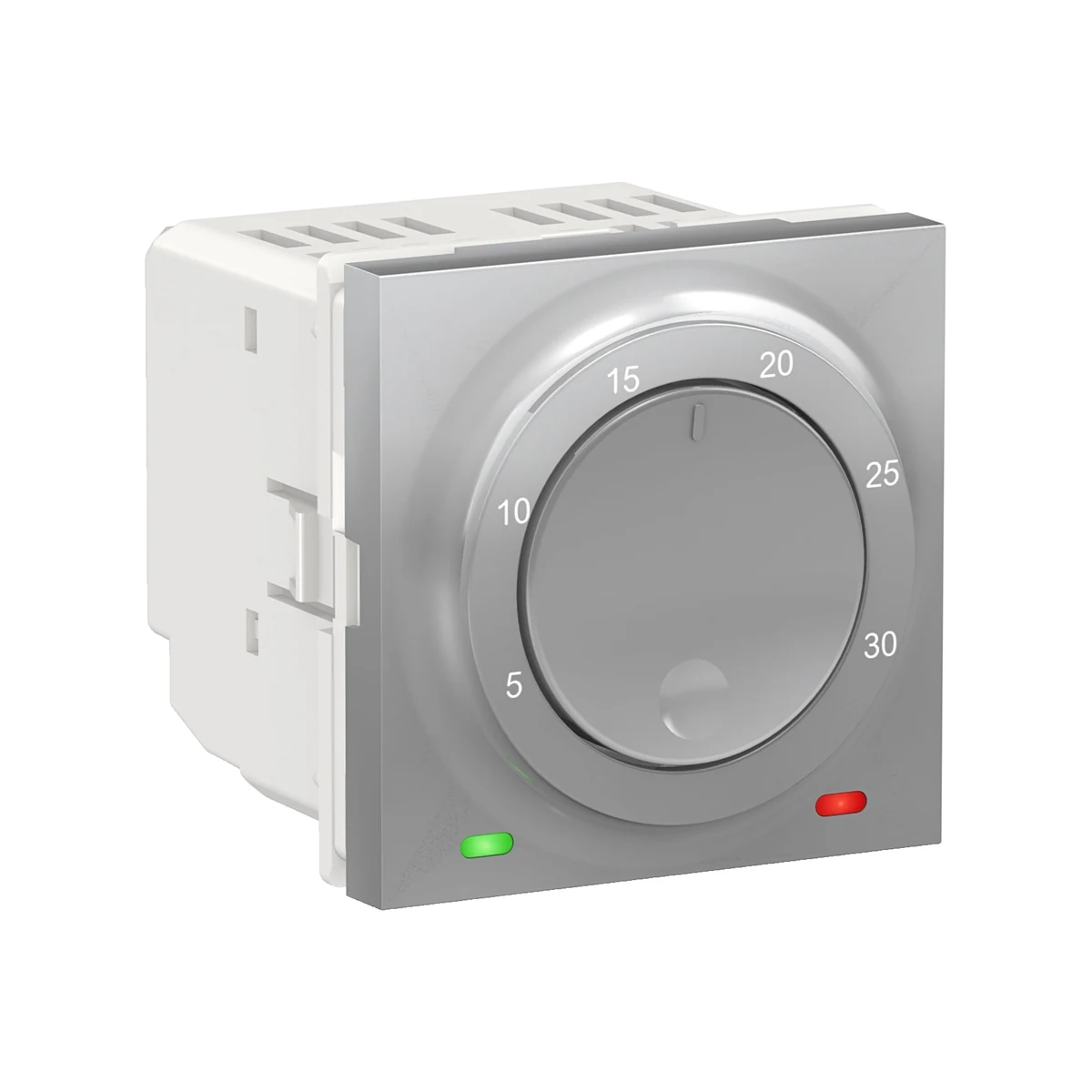 Schneider Electric NU350130 Yeni Unica, Room Thermostat 8A 2 module, Aluminum