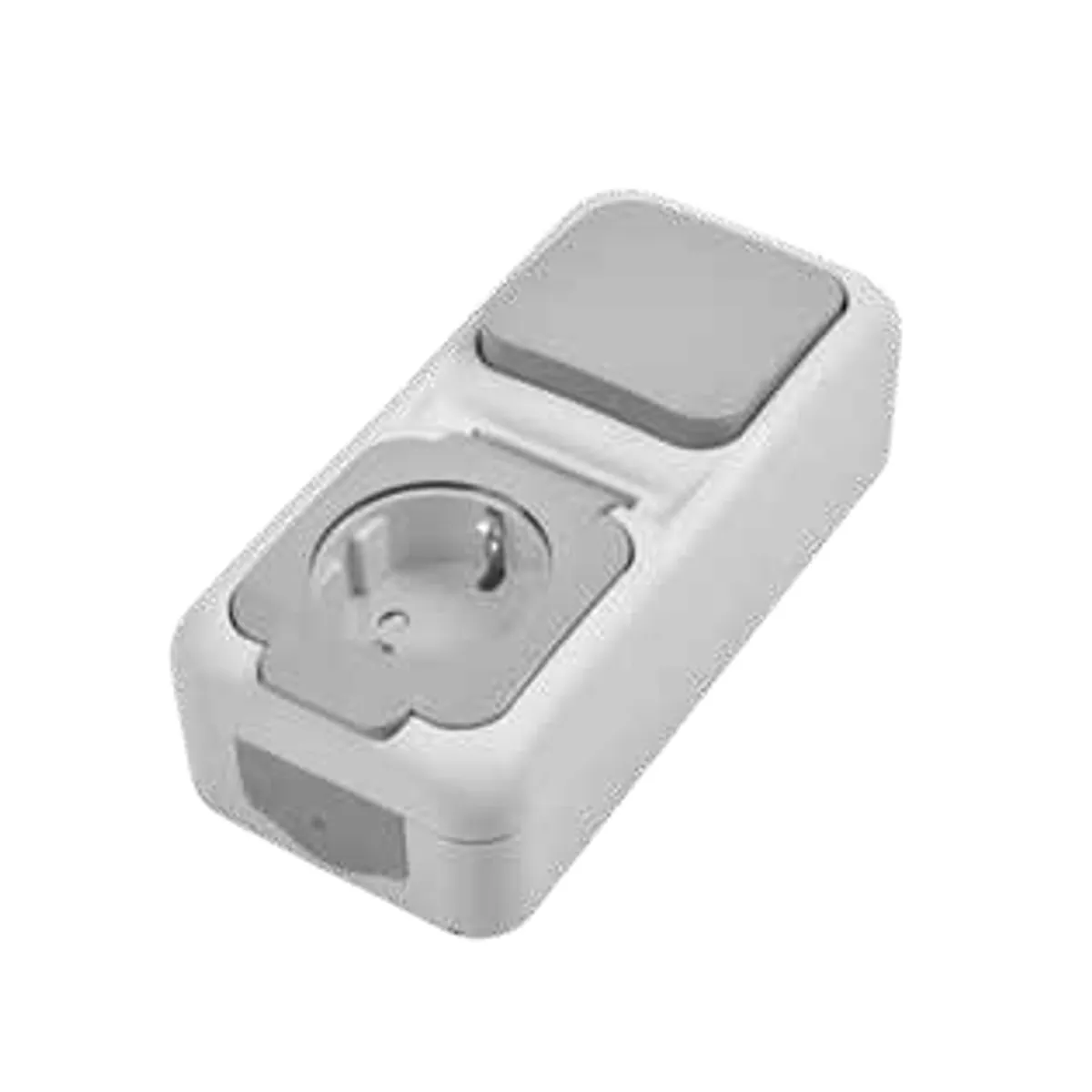 Viko 90555760 Palmiye Gray Vertical Switch + Grounded Socket with Transparent Cover IP54