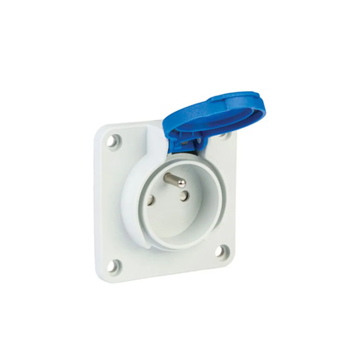 Mete Enerji 40404205 1x16A UPS Machine Socket Side Entry Gasketed Cover Gray