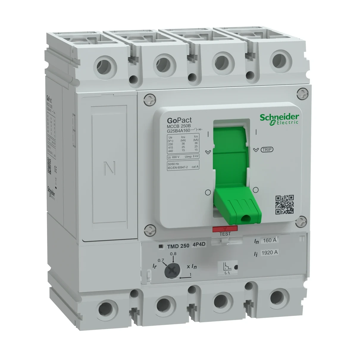 Schneider Electric G25F4A160 GOMCCB 250F 4P4D 160A Adjustable