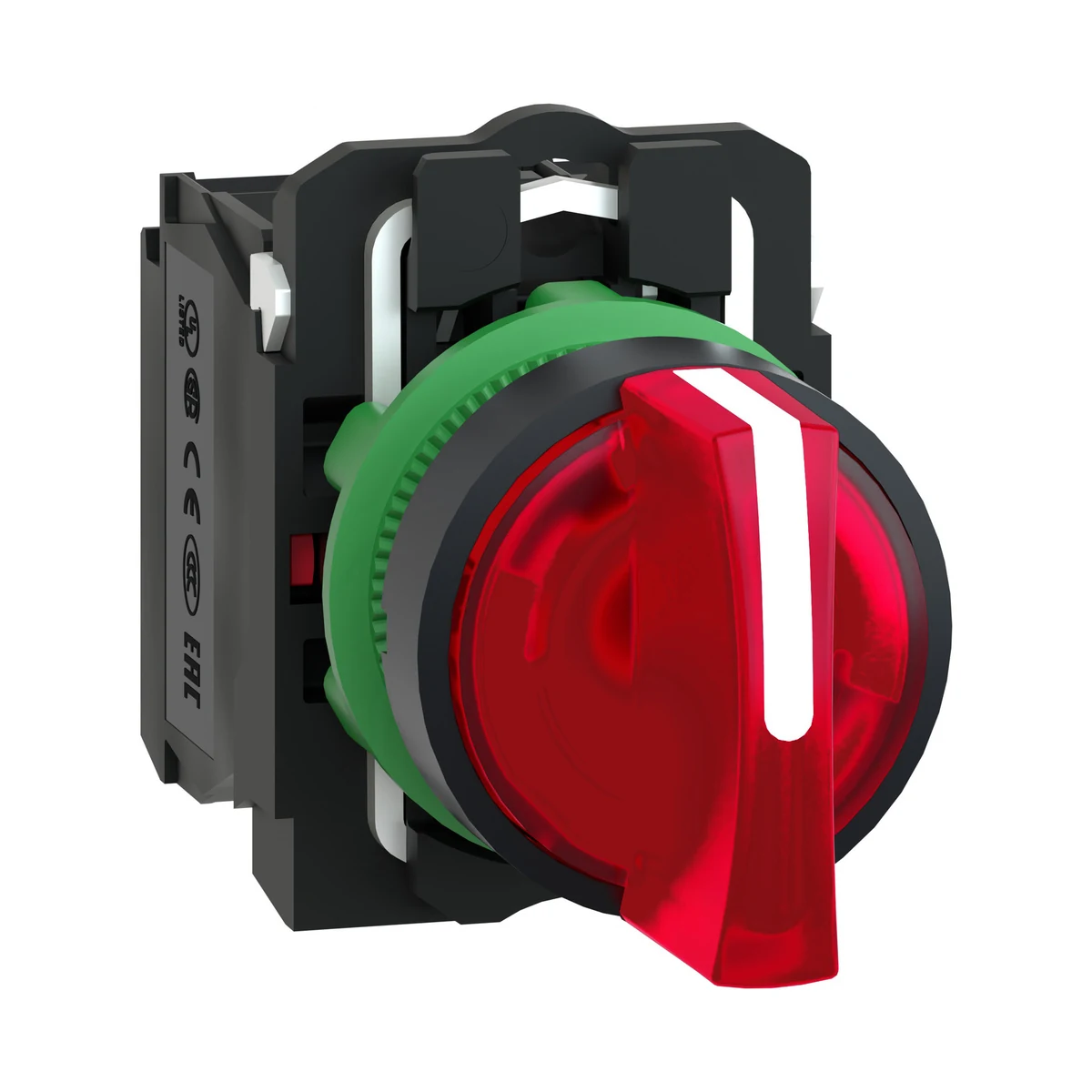 Schneider Electric XB5AK134M5 Illuminated Selector Switch, 230 V AC, Red