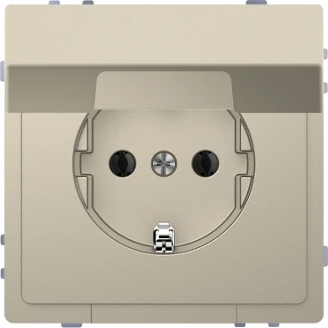 Schneider Electric MTN2310-6033 Merten System-D, Kapaklı Çocuk Korumalı Topraklı Priz, Hızlı Bağlantı, Sahra