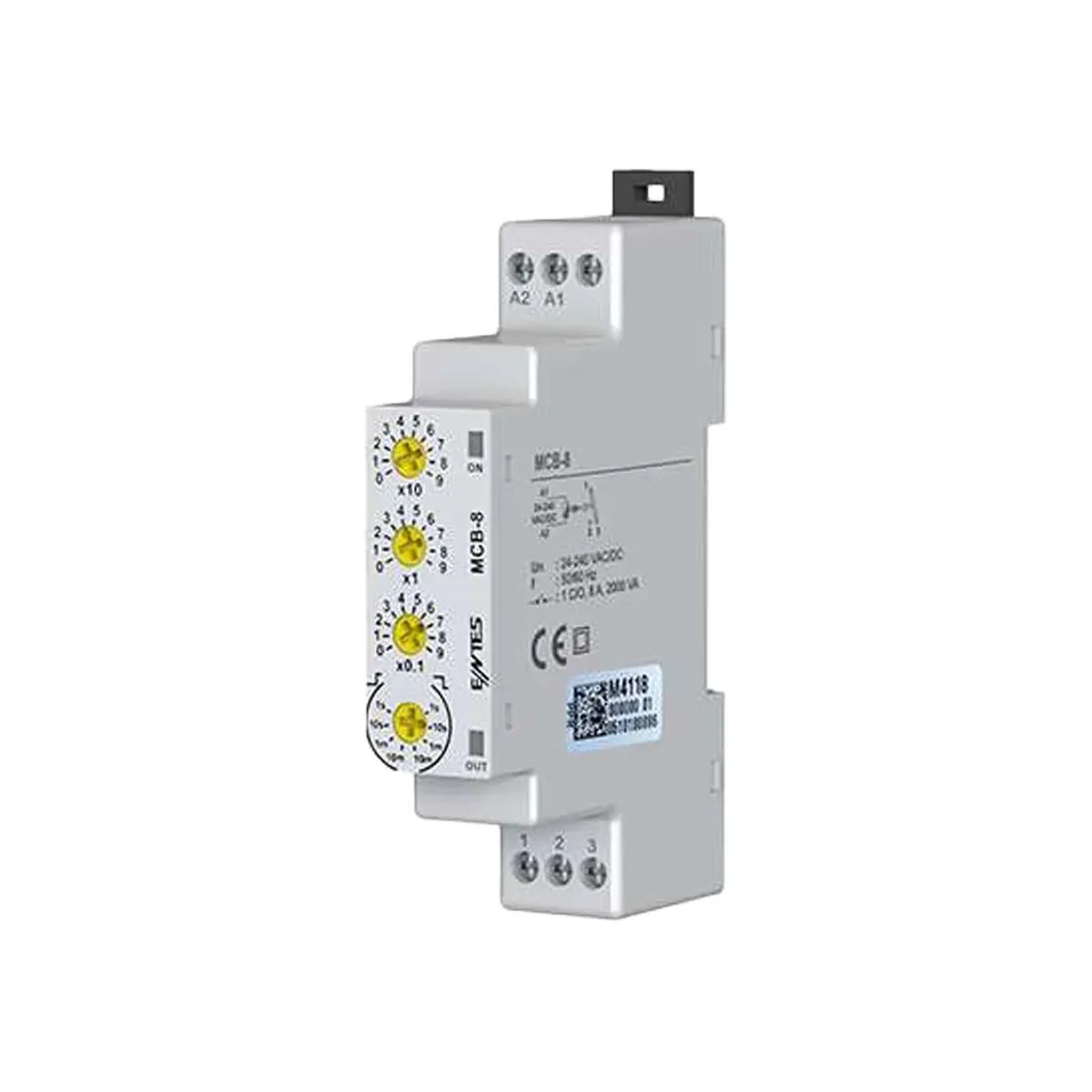 Entes MCB-8 Precision-Adjustable Timer Relay, 24-240VAC/DC