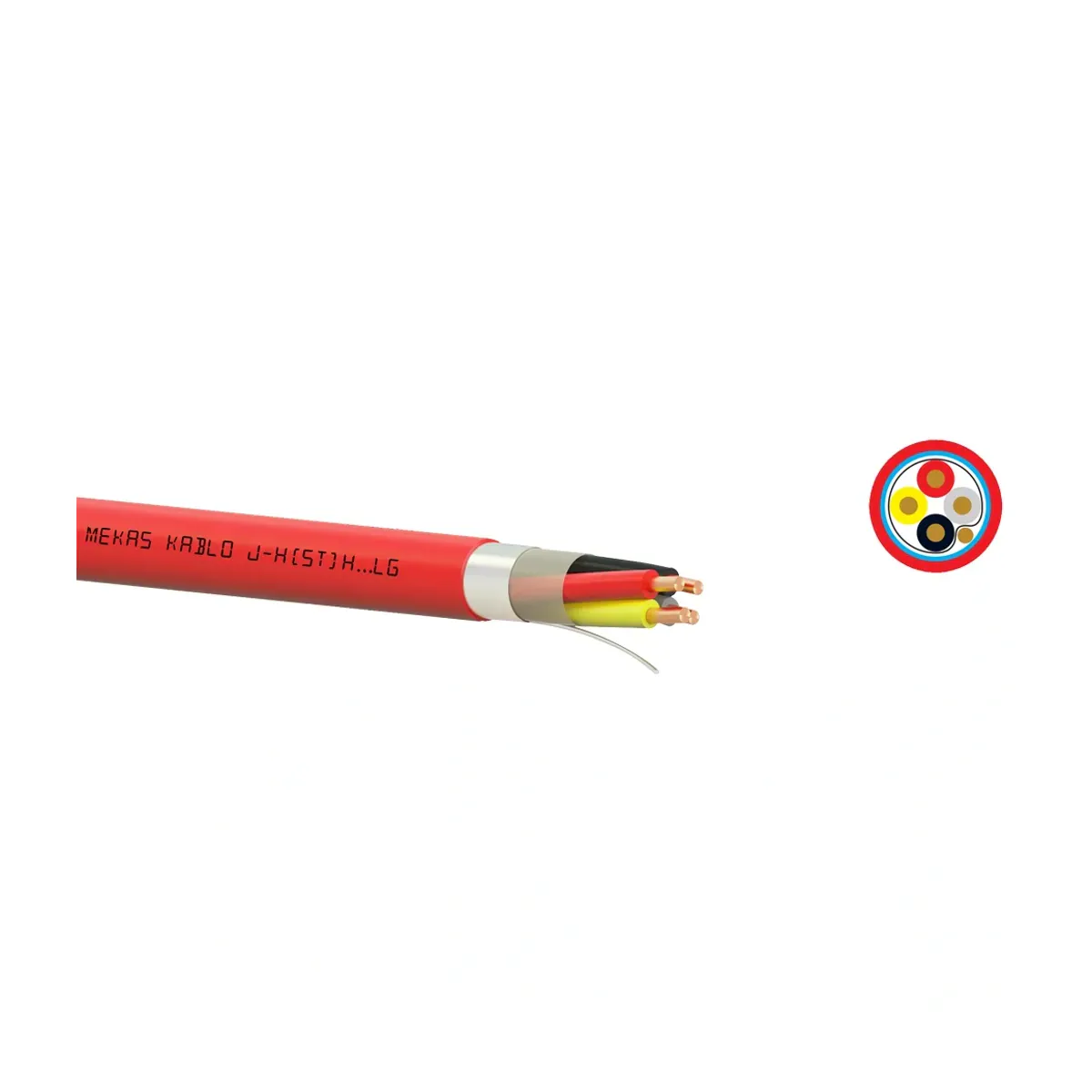 Mekas J-H(St)H Lg 1x2x1.5 mm2 + 0.80 mm Halogen-Free Shielded Fire Alarm Cable